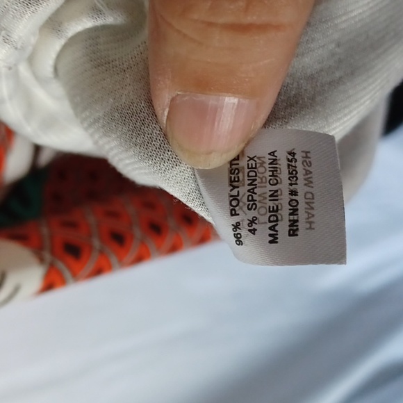 COMO NO? brand tunic, orange, cream, green - Picture 6 of 7